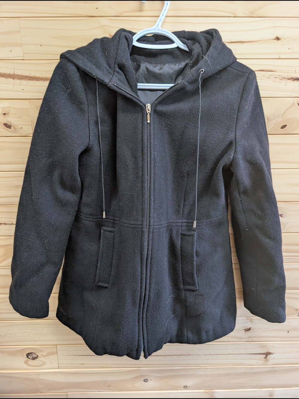 Reitmans Black Hooded Zip Jacket